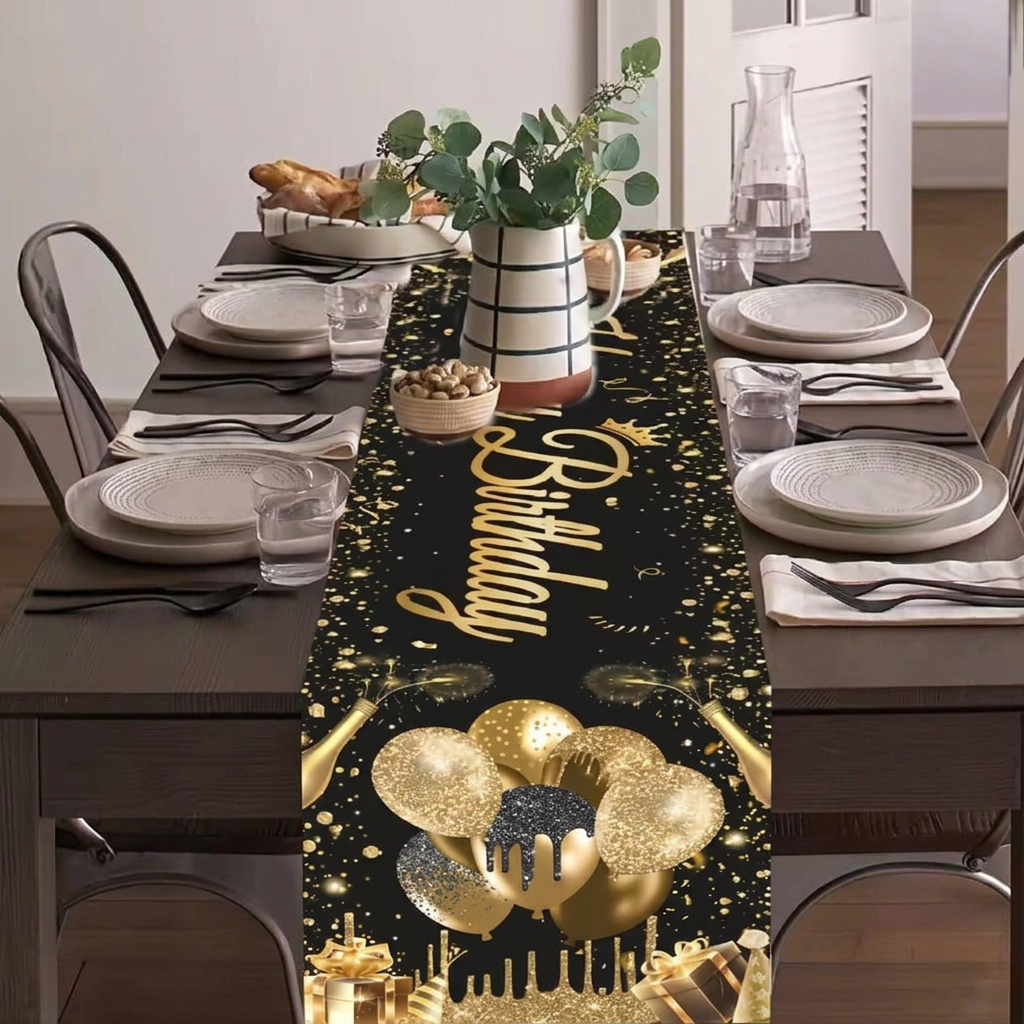 Birthday table runner image in 865 × 865 px