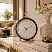 Black and rose-gold tabletop clock with a classic design for home and office décor, available in Nairobi, Kenya