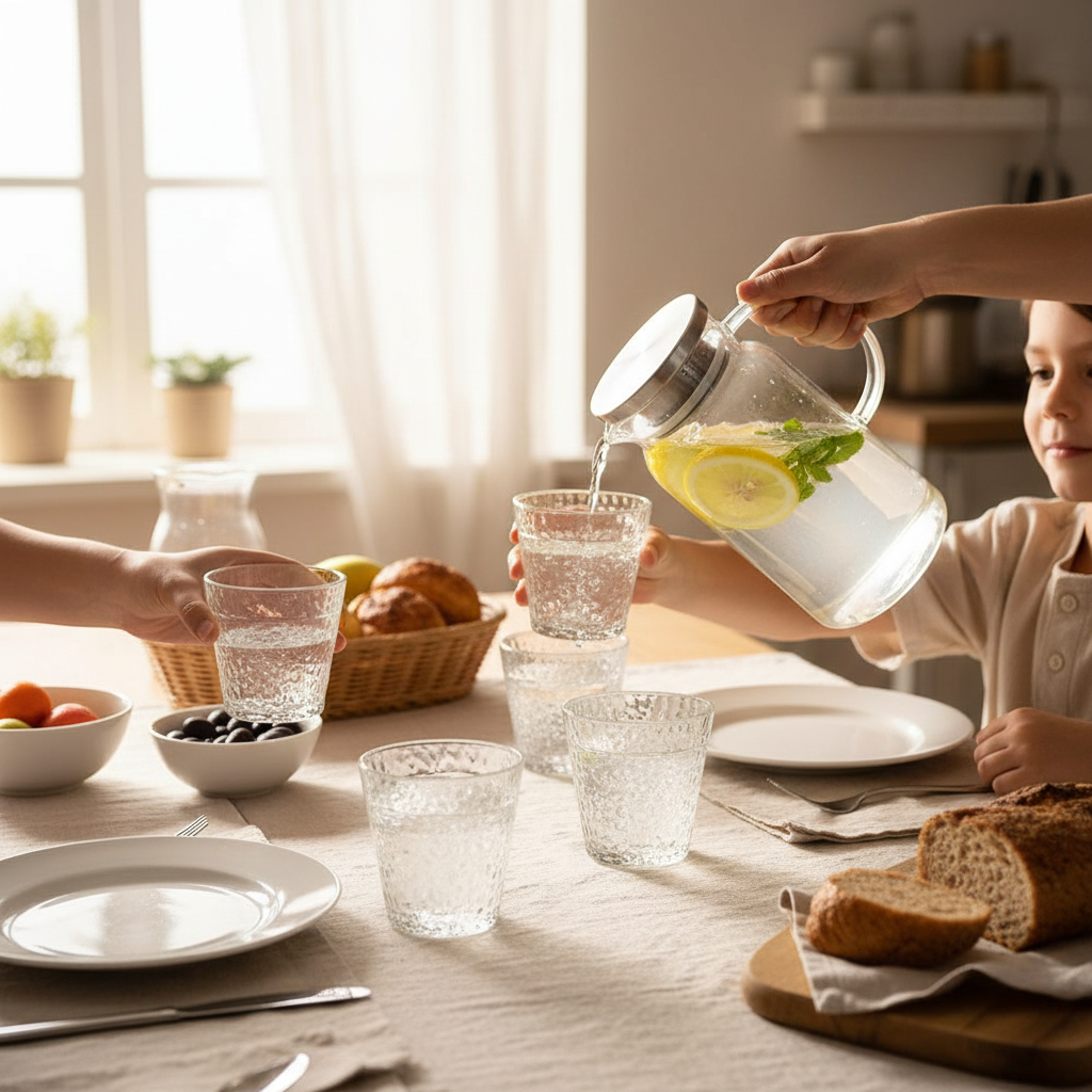 5-Piece 1.4L Infuser Jug Set – Borosilicate Glass with Stainless Steel Lid