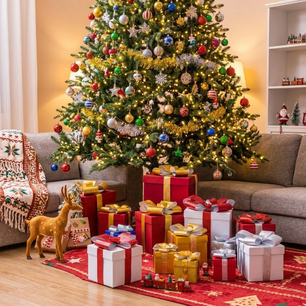 Christmas decorative gift boxes set of 5 in mixed colours, available in Nairobi, Kenya