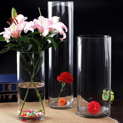Cylindrical Glass Vase-20, 30, 40, And 57cm high