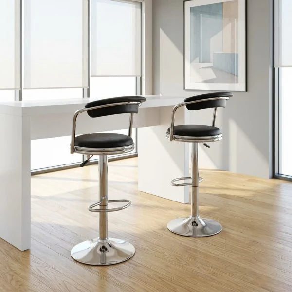 Adjustable Swivel Bar Stool with Backrest and Footrest