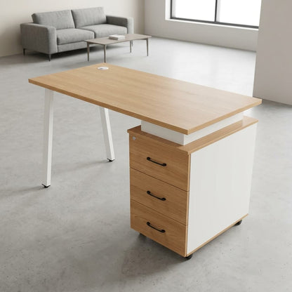 1.4Meter Office Desk with 3 Drawer Pedestal Storage