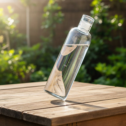 500ml clear glass water bottle with time scale for tracking daily hydration