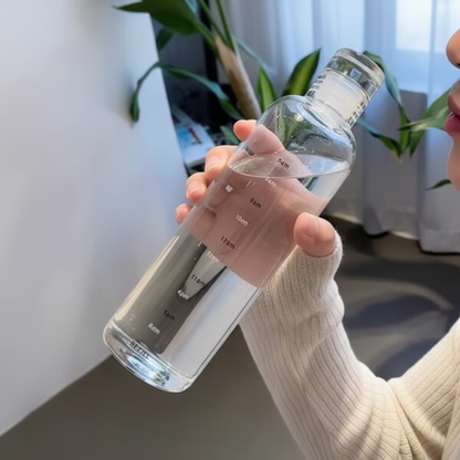 500ml Glass Water Bottle with Time Scale