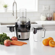 700W centrifugal juicer with 2L pulp container, 0.8L juice jug, and XL feeding tube for fast homemade fruit and vegetable juices HR1863/22.