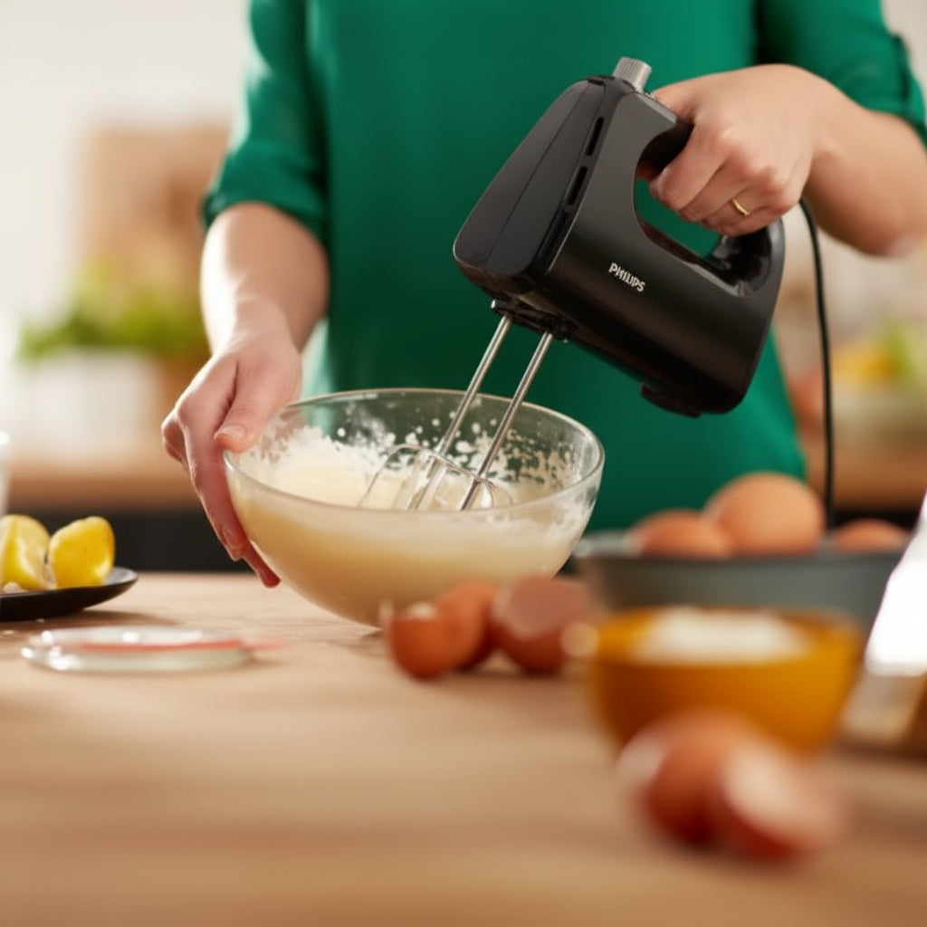 Daily Collection Hand Mixer – 280W, 5 Speeds + Turbo, Dough Hooks HR3704/11