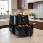 3000 Series XL 6.2L air fryer with 2000W power, Rapid Air technology, touchscreen with 7 presets, and keep-warm function for healthy frying, baking, grilling, roasting, and reheating HD9270/91.