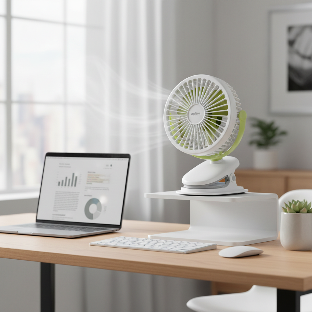 Dawood Lifestyle & Gadgets ke rechargeable portable clip fan with USB charging and 360-degree adjustable rotation SF6664PCF