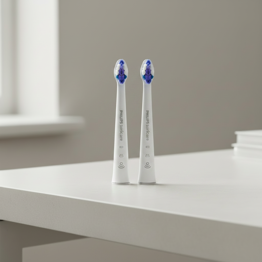 Dawood Lifestyle & Gadgets ke Sonicare sensitive brush heads 2 pack white with extra soft bristles designed for gentle cleaning of sensitive teeth and gums and everyday oral care