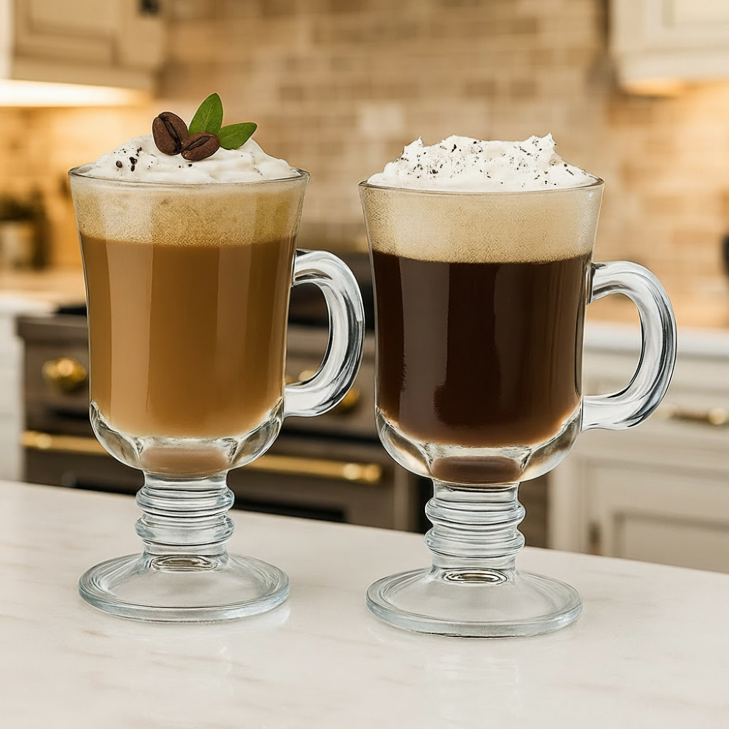 6pcs BA Irish Coffee clear glass mugs 250ml set