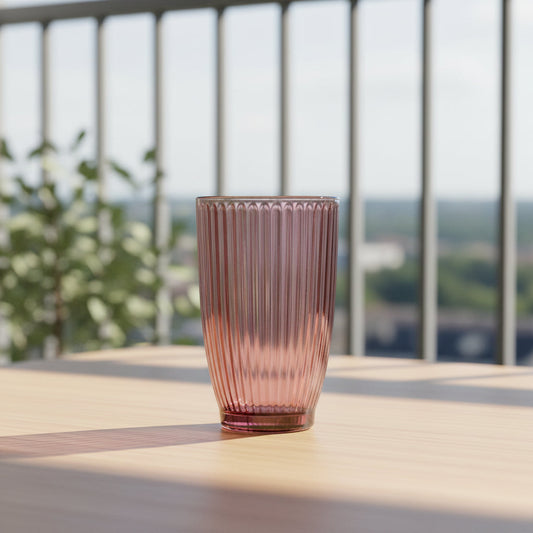 24pcs Luminarc 390ml Clear Glass Tumbler Ricky Line Ice Pink – V8689