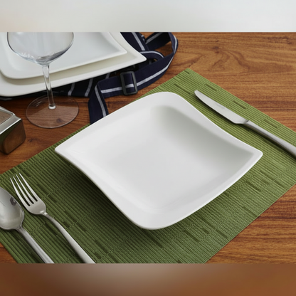 6pc Porcelain Curved Square Deep Plate – 20cm