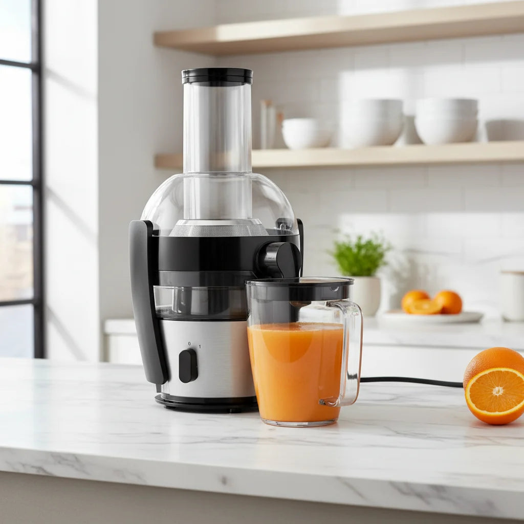 700W centrifugal juicer with 2L pulp container, 0.8L juice jug, and XL feeding tube for fast homemade fruit and vegetable juices HR1863/22.