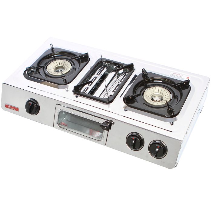 2 Burner Stainless Steel  Gas Cooker with Grill– RG/504