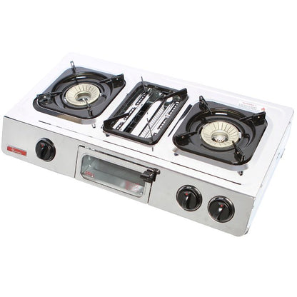2 Burner Stainless Steel  Gas Cooker with Grill– RG/504
