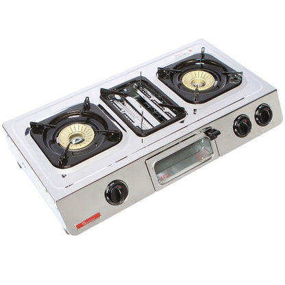 2 Burner Stainless Steel  Gas Cooker with Grill– RG/504