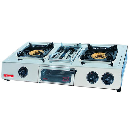 2 Burner Stainless Steel  Gas Cooker with Grill– RG/504