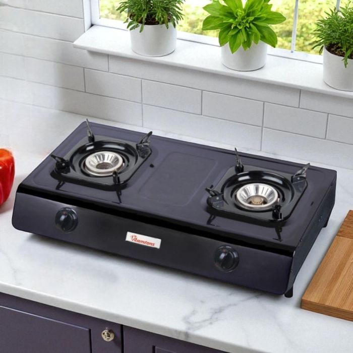 2 burner teflon gas cooker RG/516 black finish