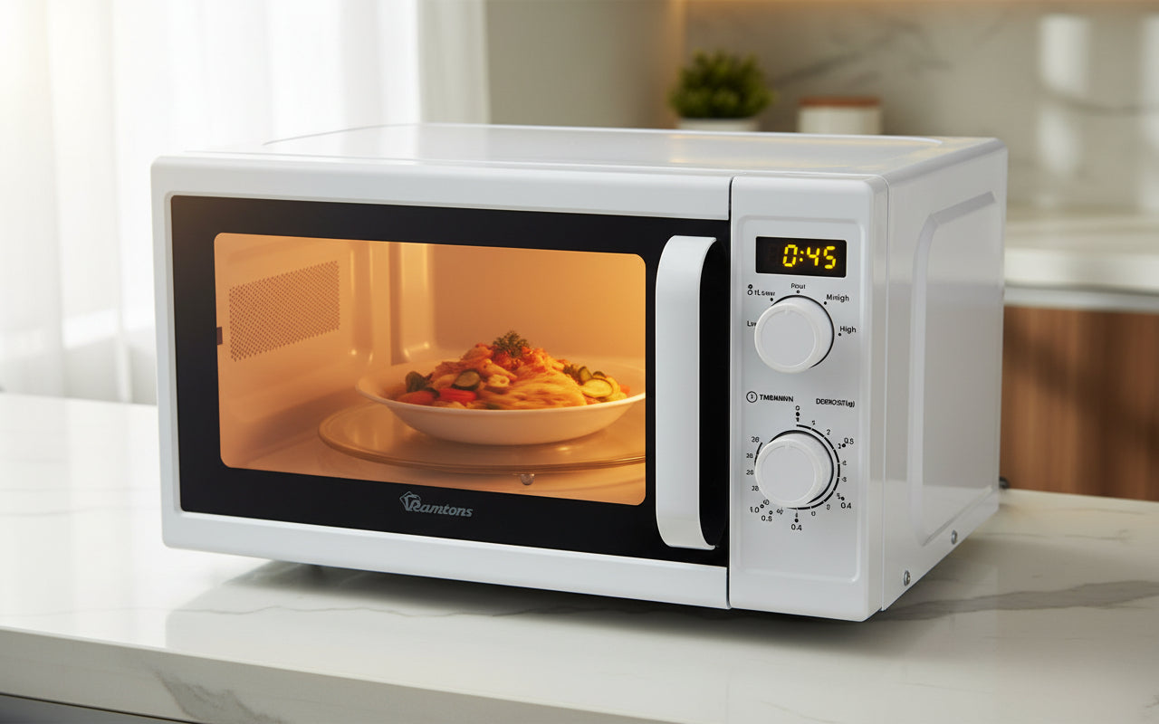 Twenty liter white manual microwave, model RM/328.