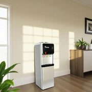freestanding hot normal cold water dispenser RM/685 with storage cabinet and button control