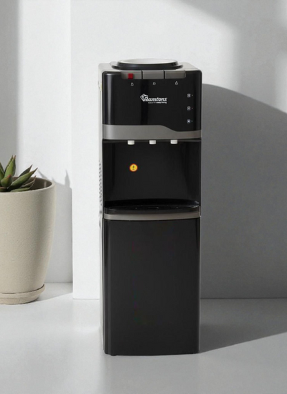 black free standing hot cold water dispenser RM/783 top loading compressor cooling