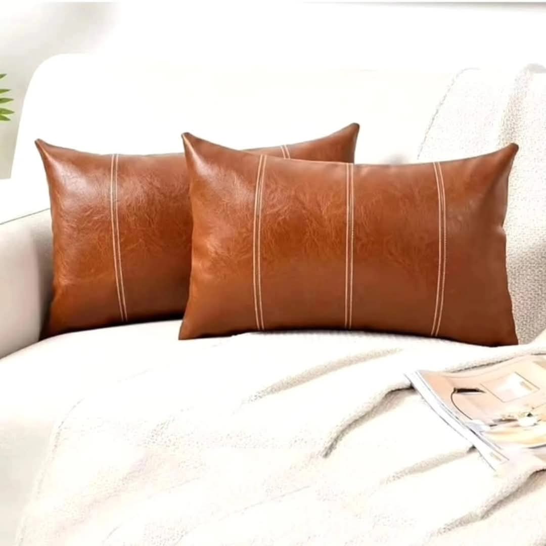 Leather throw pillow cases