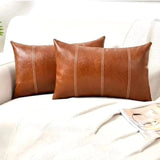 Leather throw pillow cases