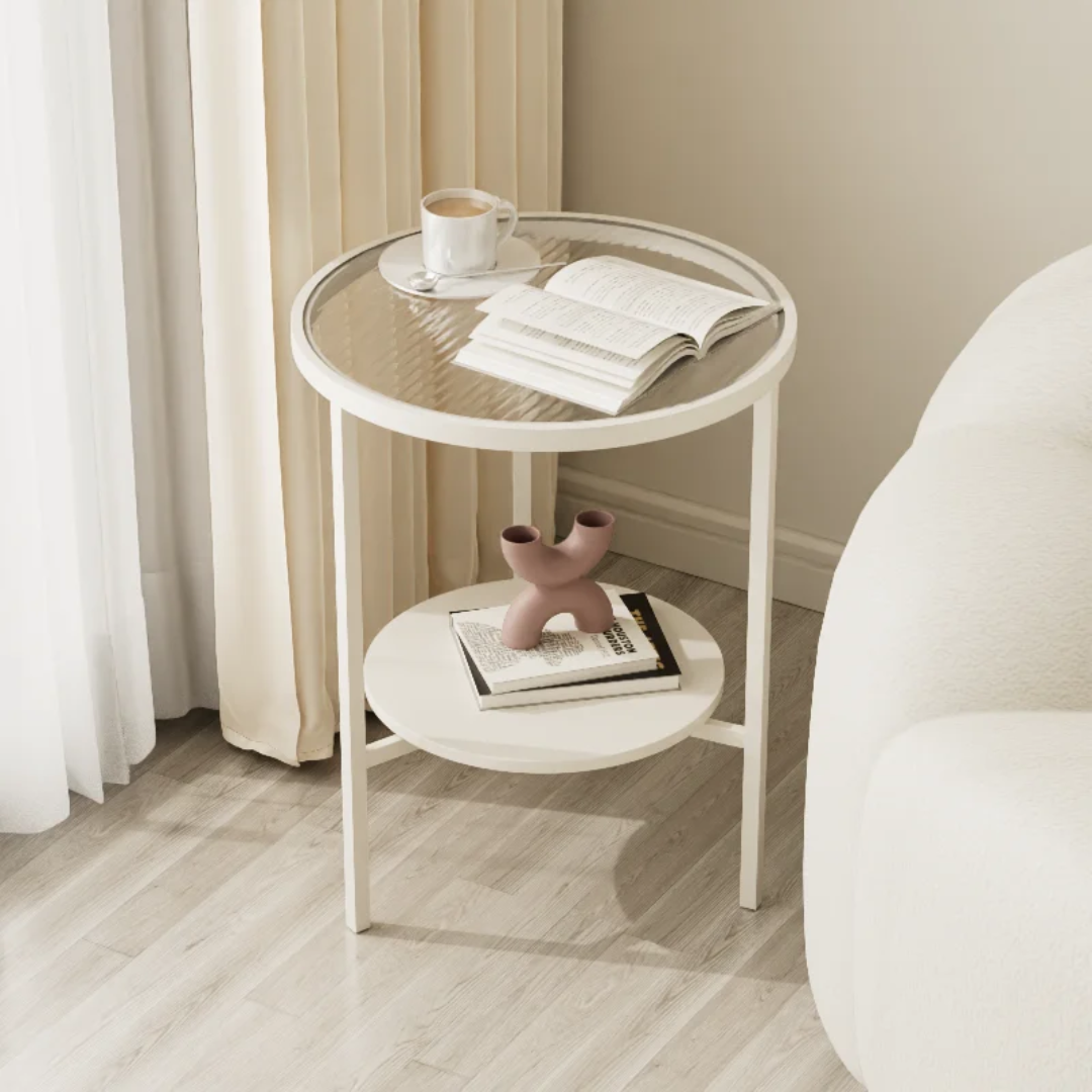 Stone Plate Round Side Table