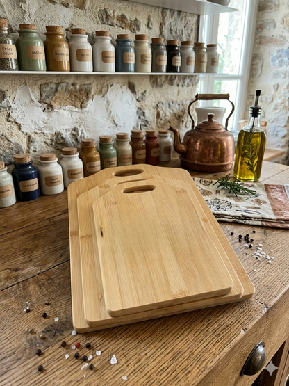 3-in-1 Chopping board set in three sizes for versatile kitchen use