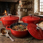 3 piece non stick cooking pots set 28 cm size for cooking baking and serving family meals.