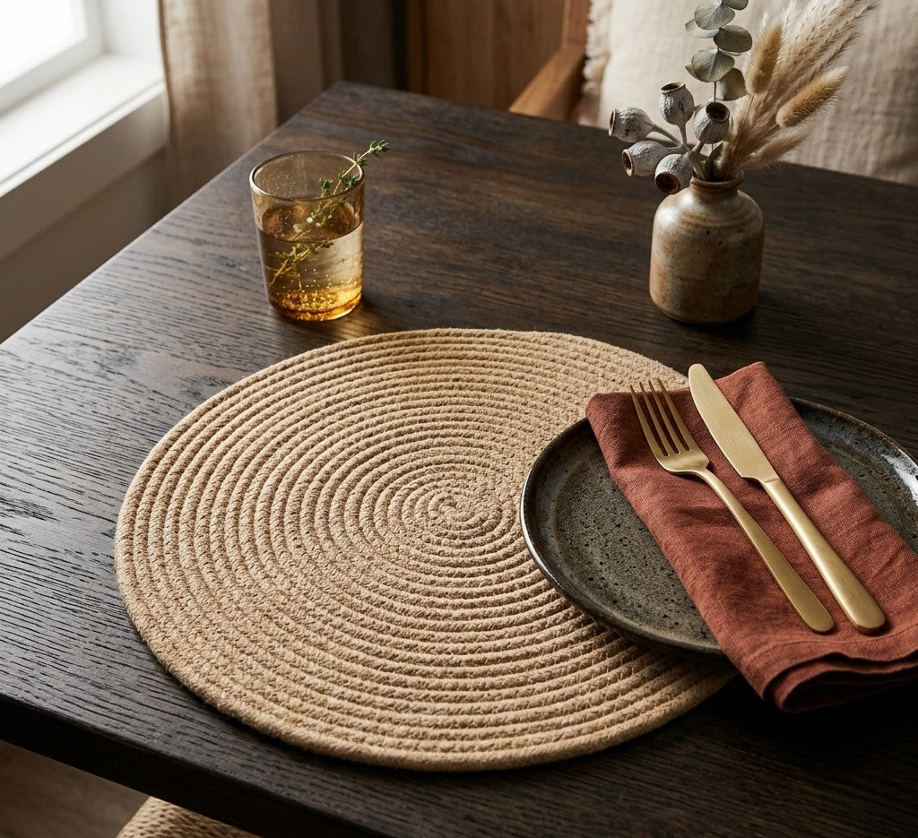 6Pcs Woven Table Mats – 38 cm Diameter