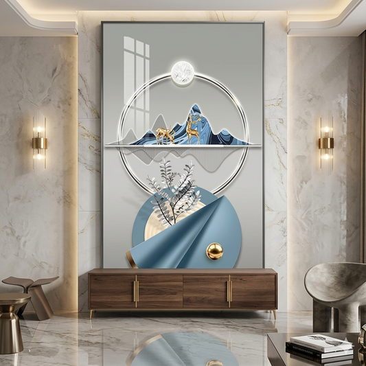 Crystal porcelain decorative wall painting 30 by 50 cm, elegant artwork for office, bedroom, kitchen, or living room.