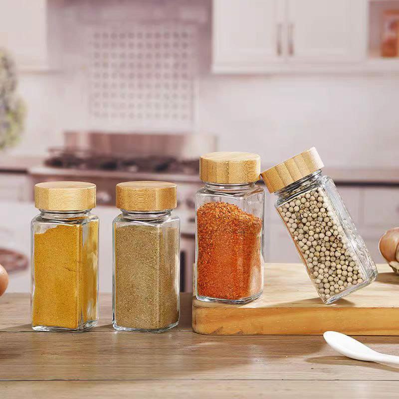 29 Piece Glass Storage Jar Set with Bamboo Lids
