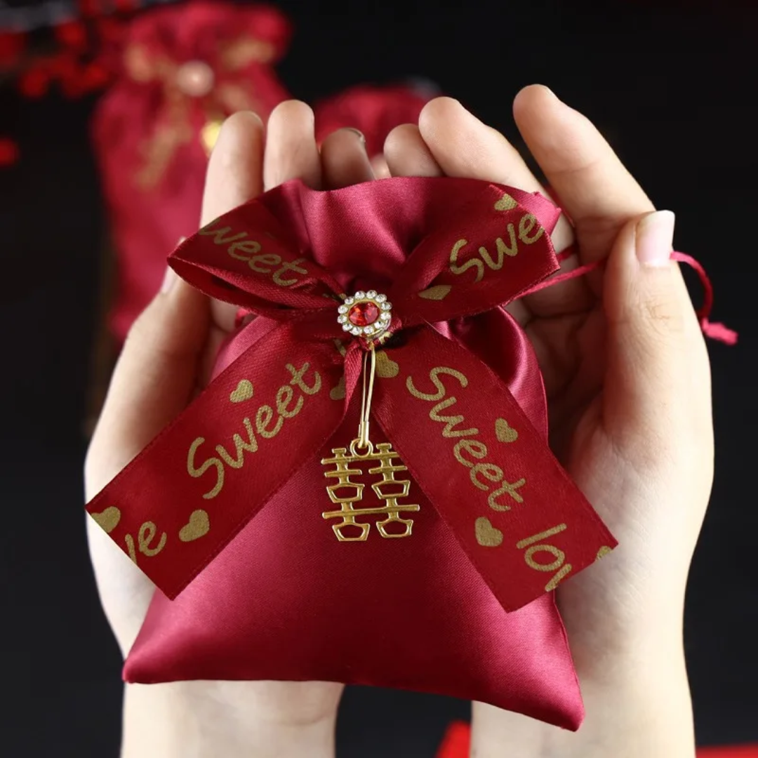 Christmas Velvet Candy / Gift Drawstring Bag