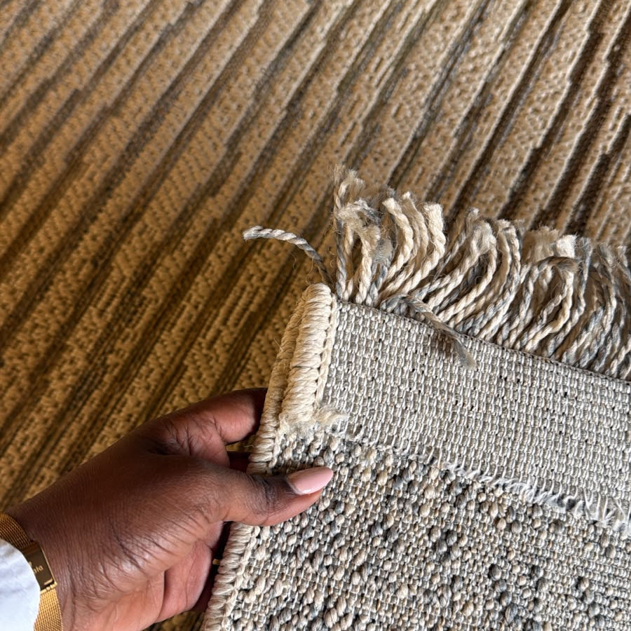 Oriental Weavers Kemet Bordered Linear Corridor Runner Rug - Beige Brown Tribal Border Fringe KBORIE229 #2