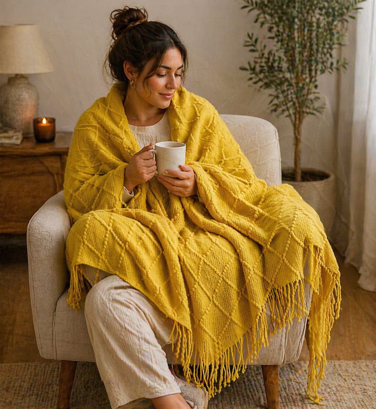 Knitted Throw Blanket