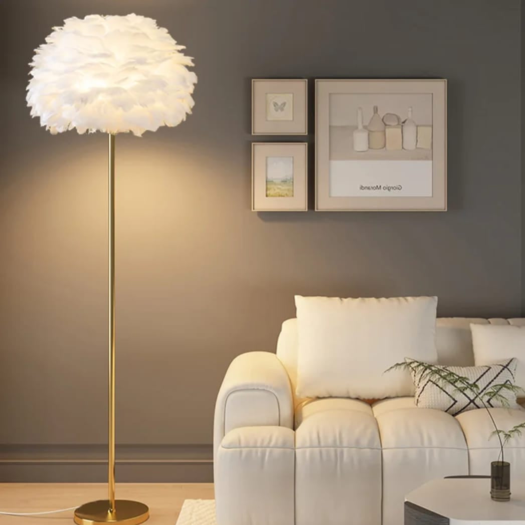Ostrich Feather Floor Lamp Luxury Decorative Standing Lamp