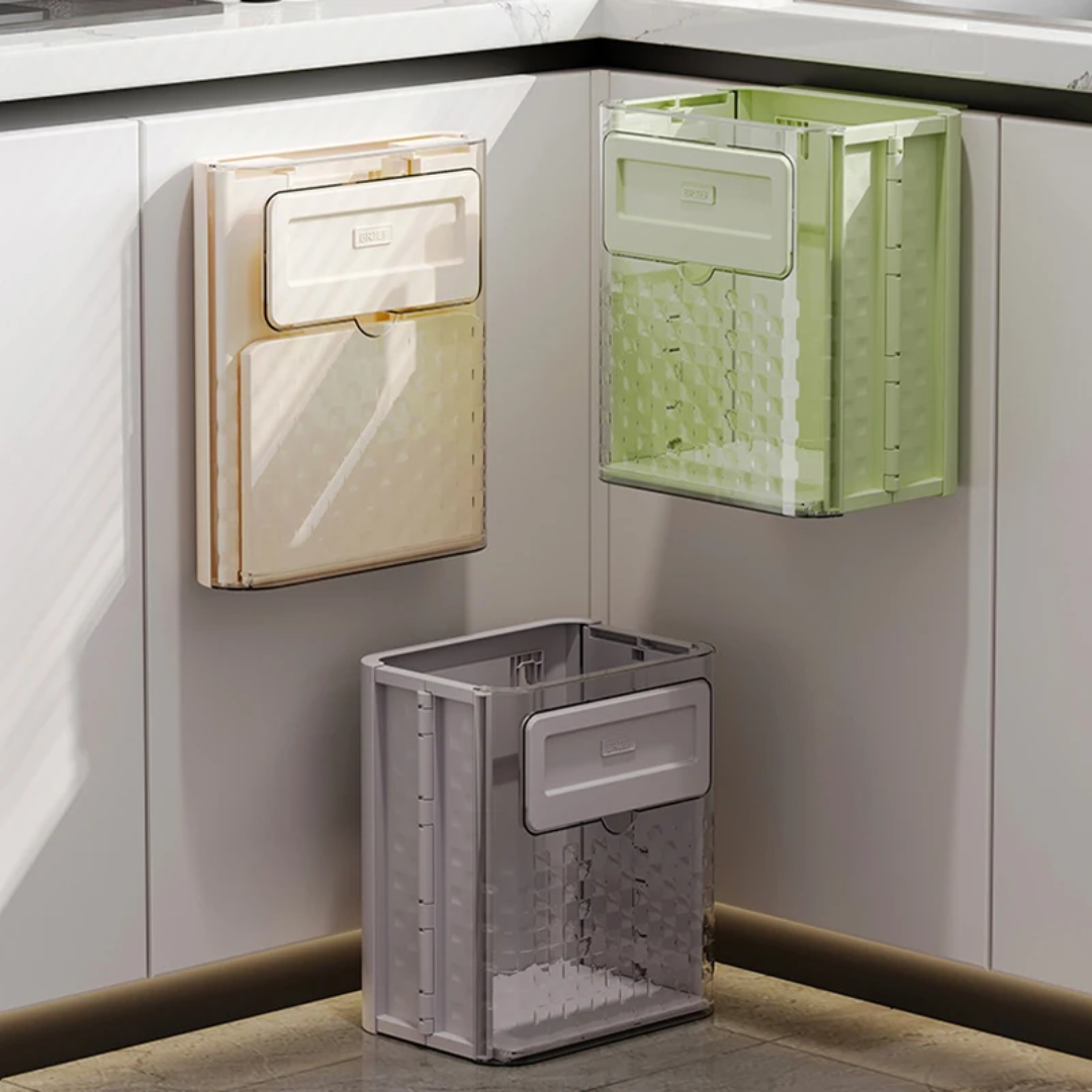 10L Wall-Mounted Folding Rubbish Bin