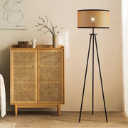 Floor Standing Rattan Tripod Lamp