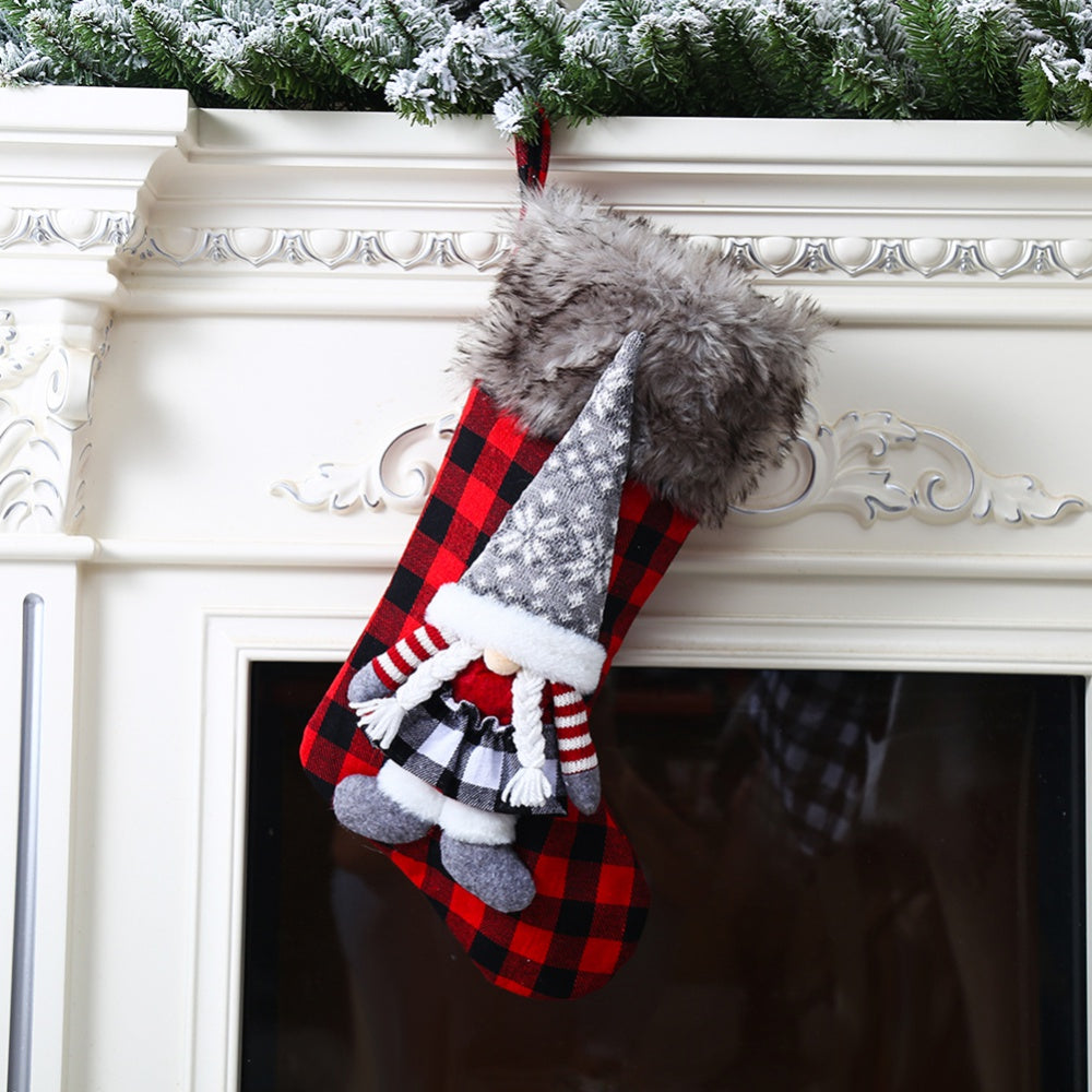 Buffalo plaid Christmas stocking