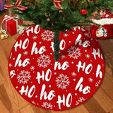 Red Christmas Tree Skirt With Snowflake Design