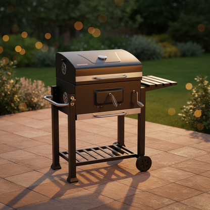 Charcoal BBQ Grill with Side Table