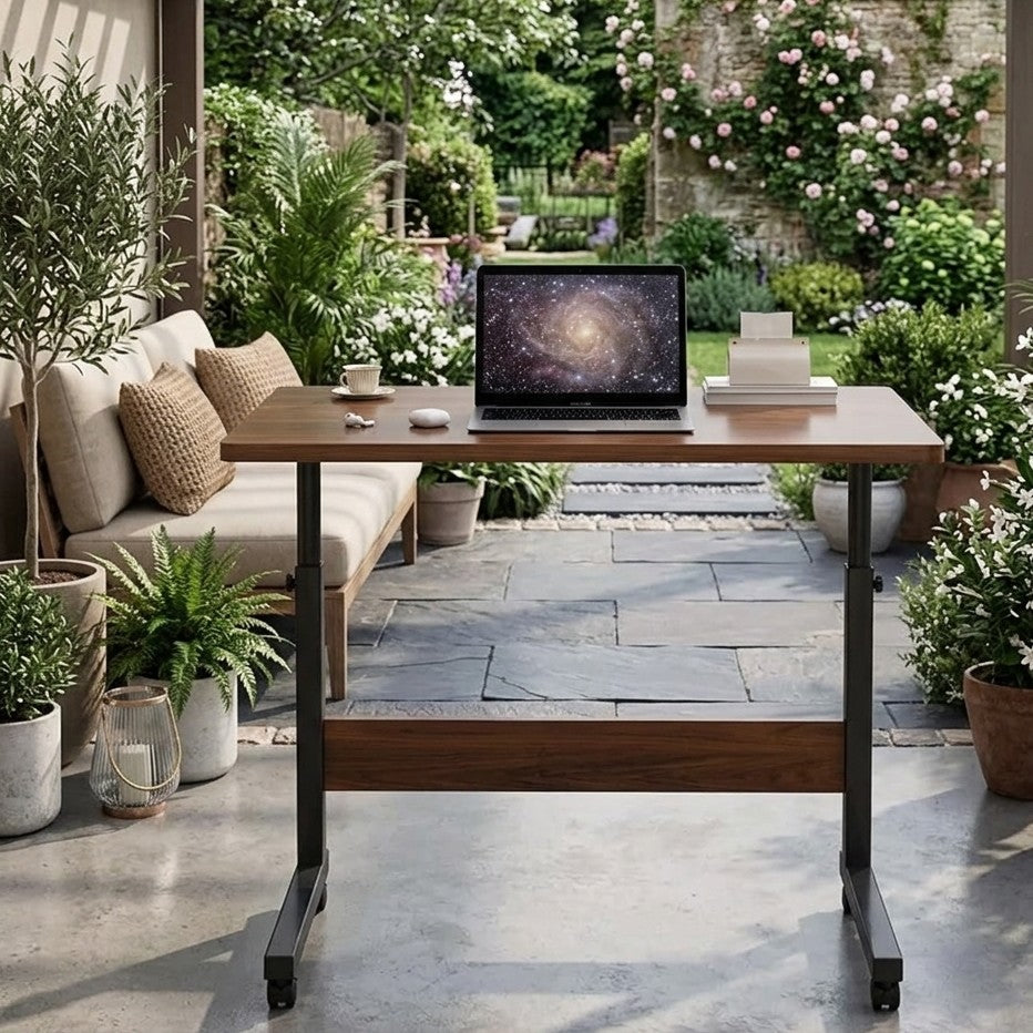 Movable Adjustable Bedside Laptop Desk with Metallic Stand