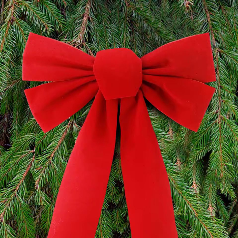 Large Red Christmas Velvet Bow