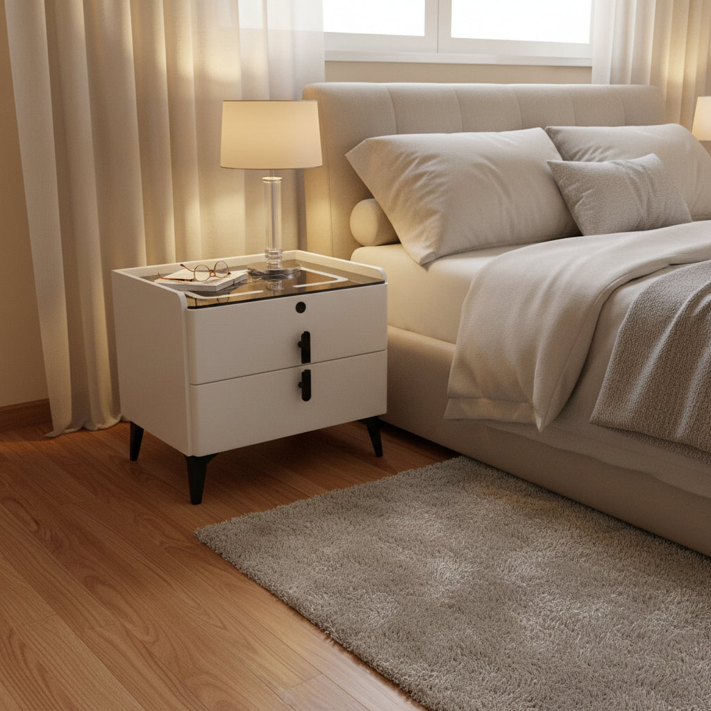 Smart Nightstand with Wireless Charging and LED Lights BS 8