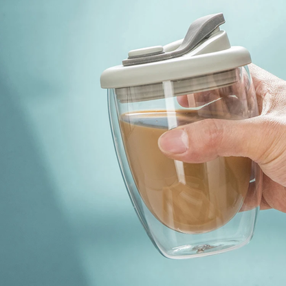 Double Wall Coffee Glass Mug