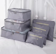 6 Piece luggage travel organizer packing cubes with breathable mesh and double zips for suitcase organization