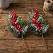 35cm Frosted Christmas Berry Spray with Red Berries, Snow-Dusted Pine Branches and Pinecone available in Nairobi, Kenya