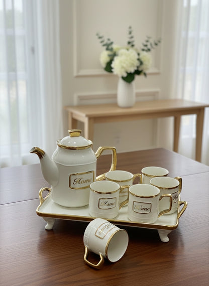 Elegant 8-piece tea set for serving tea